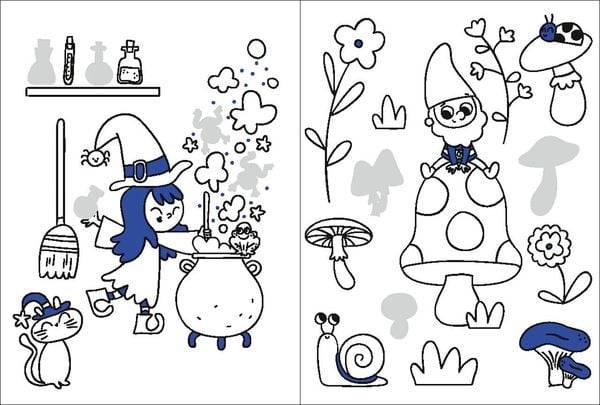 Mein Malbuch mit Glitzerstickern - Einhörner, Drachen und Feen