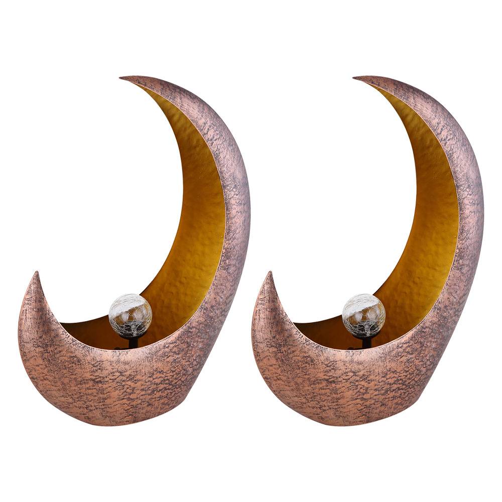 Mondsichel Solarleuchte Solar Außen Gartendeko LED Lampe Outdoor Gartendeko Terrassenlampe, Lichteffekt stehend, 1x LED warmweiß, L x B x H 37,5x13