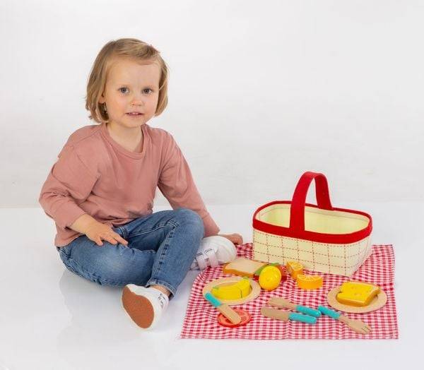 SpielMaus Küche Picknick Korb, 18 Teile