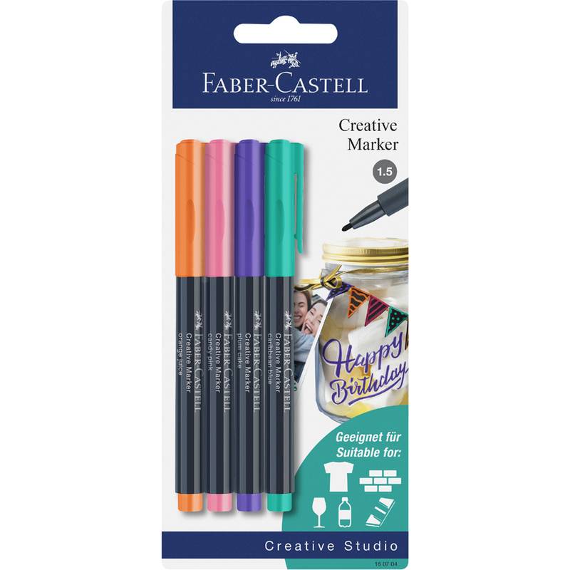 FABER-CASTELL Creative Marker, 4er Blister