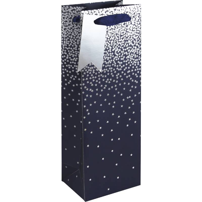 Clairefontaine Weihnachts-Flaschentüte "Sternenregen blau"
