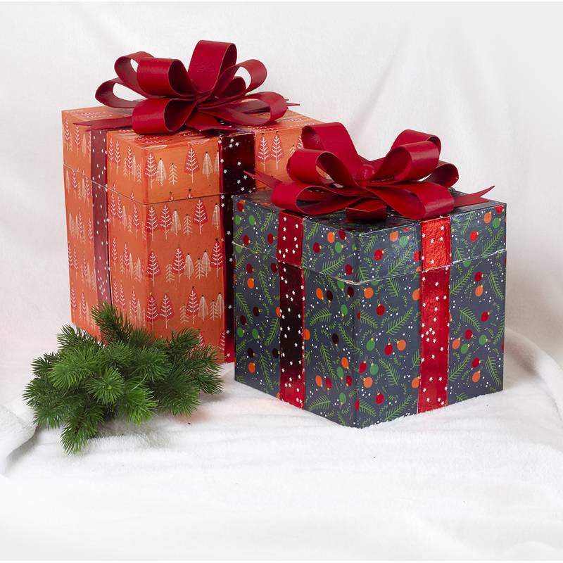 décopatch Pappmaché-Geschenkboxen, eckig, 2er Set