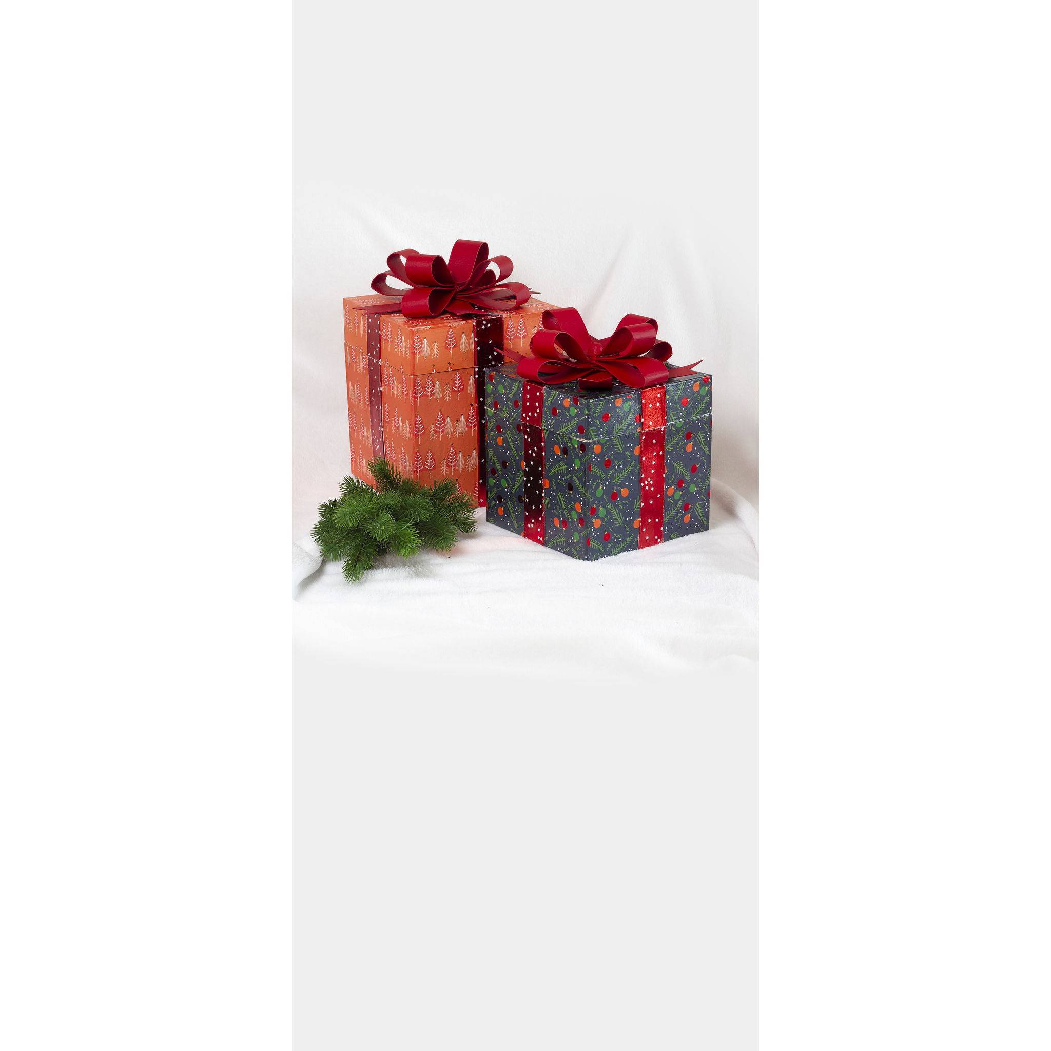 Décopatch Pappmaché Set mit 2 viereckigen Geschenkboxen - Kartonbraun BT080C