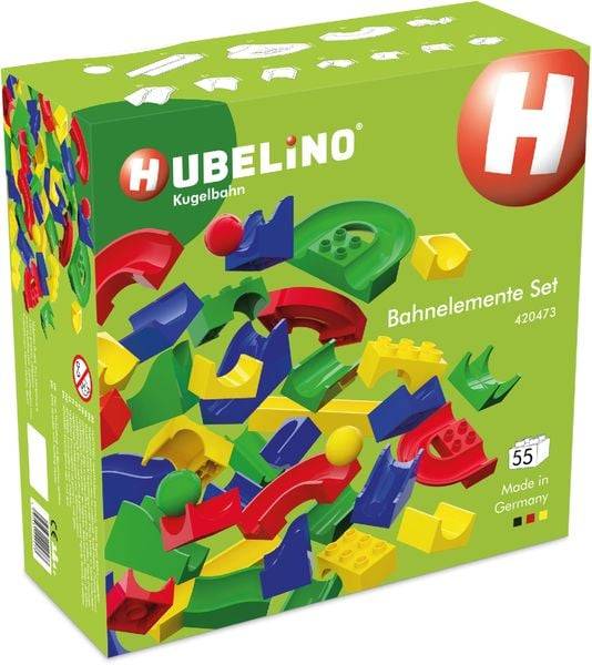 Hubelino Kugelbahn: Bahnelemente Set [55 Teile]