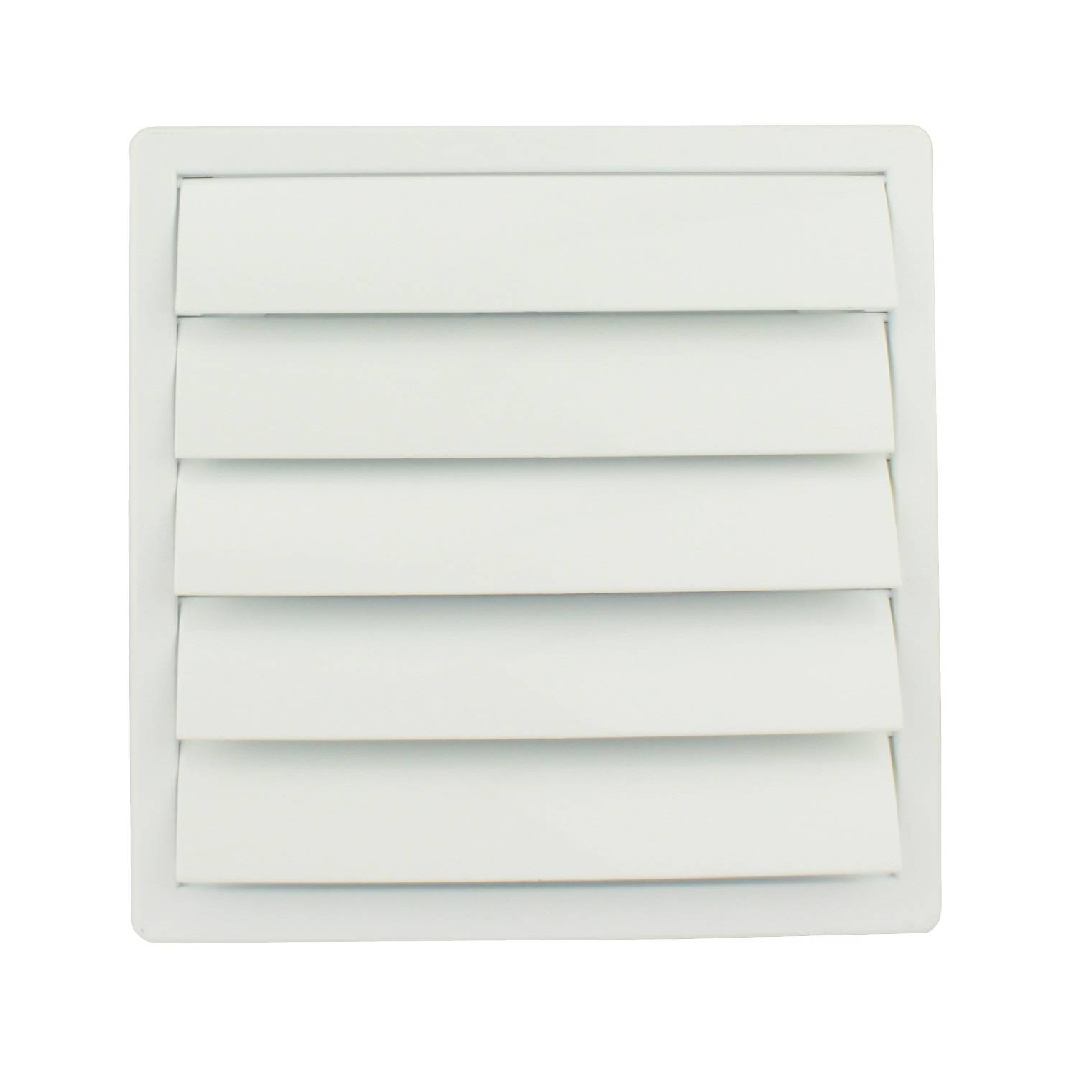 Lüftungsgitter Lamellengitter Wetterschutz Kunststoff Abluft 170 x 170 mm eckig Ø 100 mm weiß