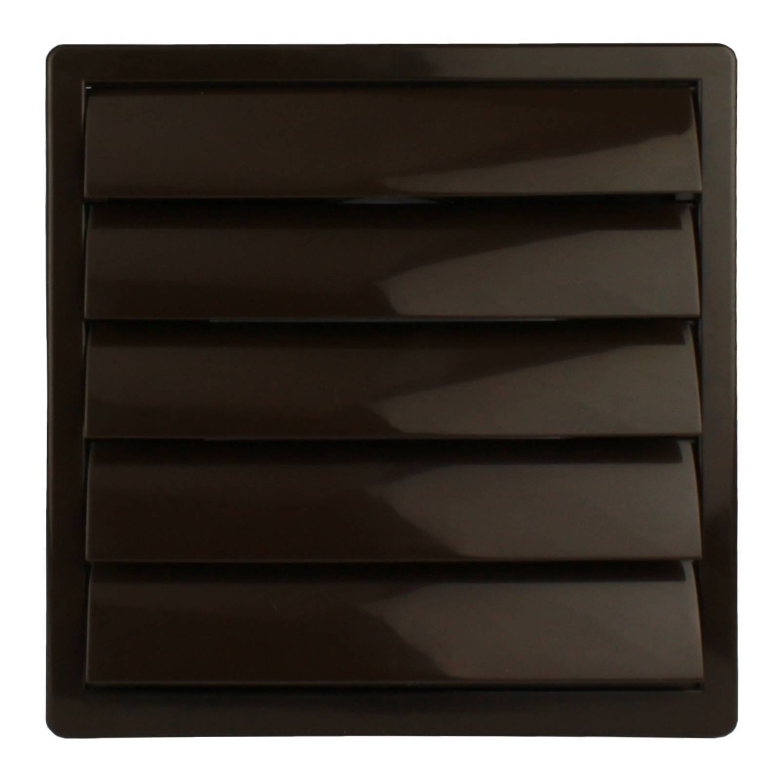 Lüftungsgitter Lamellengitter Wetterschutz Kunststoff Abluft 170 x 170 mm eckig Ø 120 mm braun