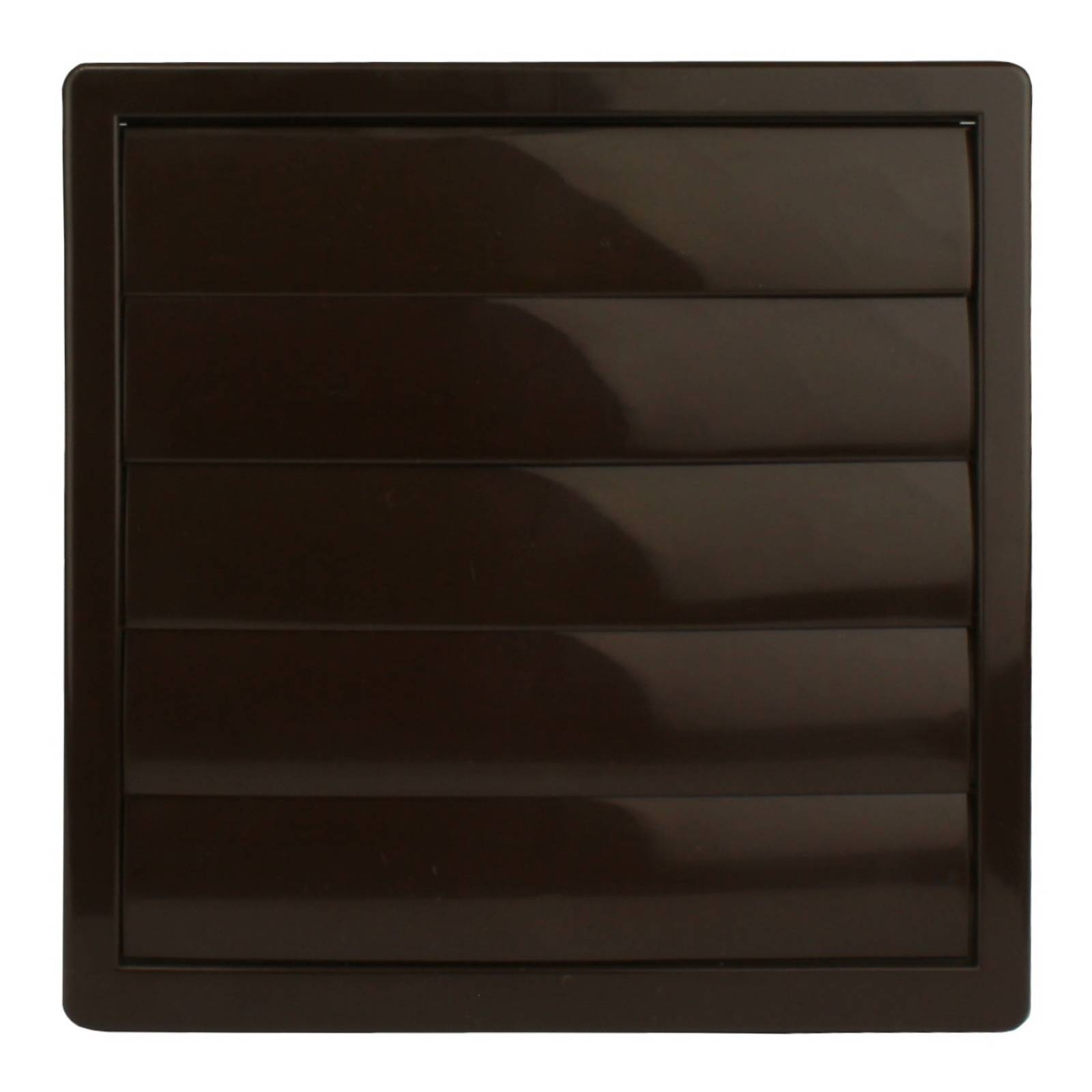 Lüftungsgitter Lamellengitter Wetterschutz Kunststoff Abluft 170 x 170 mm eckig Ø 120 mm braun