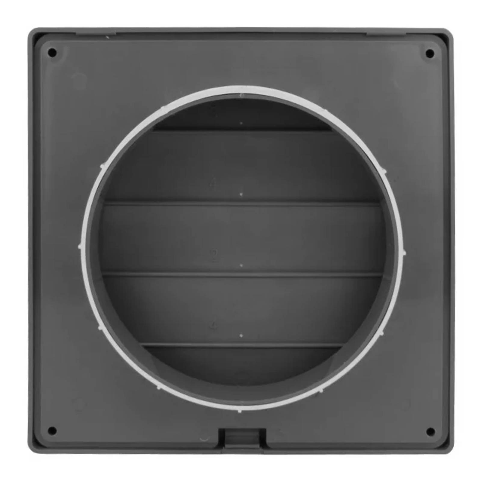 Lüftungsgitter Lamellengitter Wetterschutz Kunststoff Abluft 170 x 170 mm eckig Ø 125 mm grau