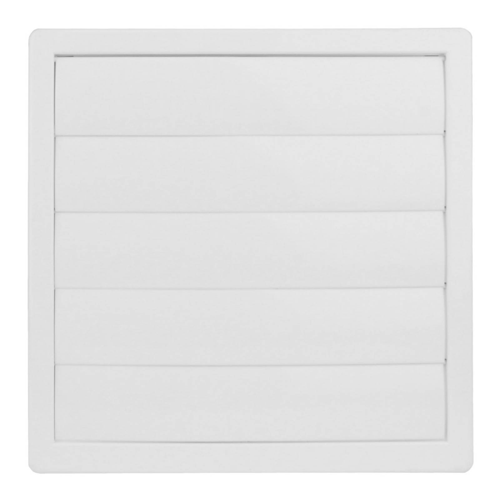 Lüftungsgitter Lamellengitter Wetterschutz Kunststoff Abluft 170 x 170 mm eckig Ø 120 mm weiß