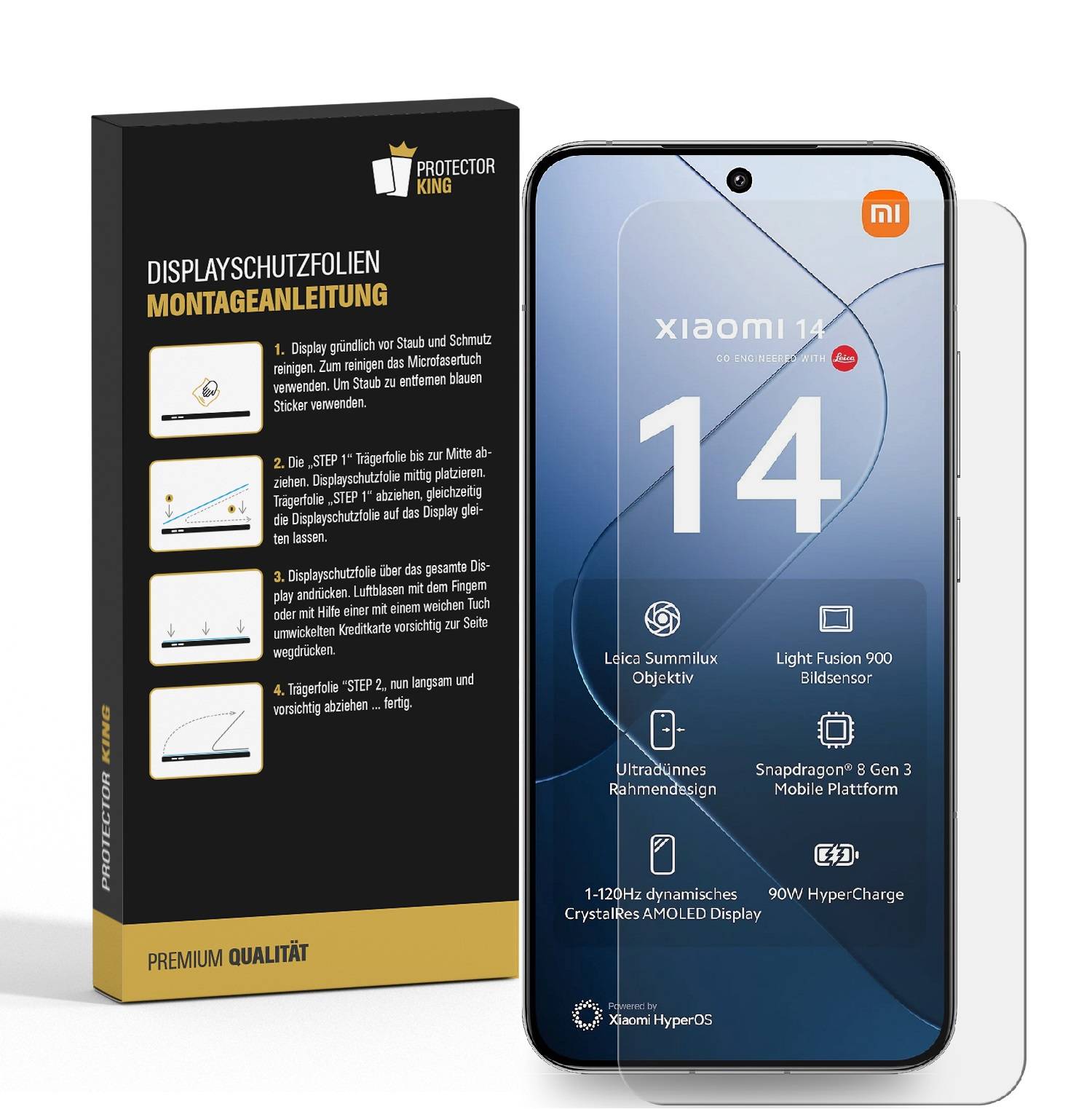 3x 9H Panzerglas für Xiaomi 14 Nano-Glass Anti-Reflex Matt Displayschutz Schutzglas Schutzfolie Panzerfolie Screen-Protector ANTI-SHOK