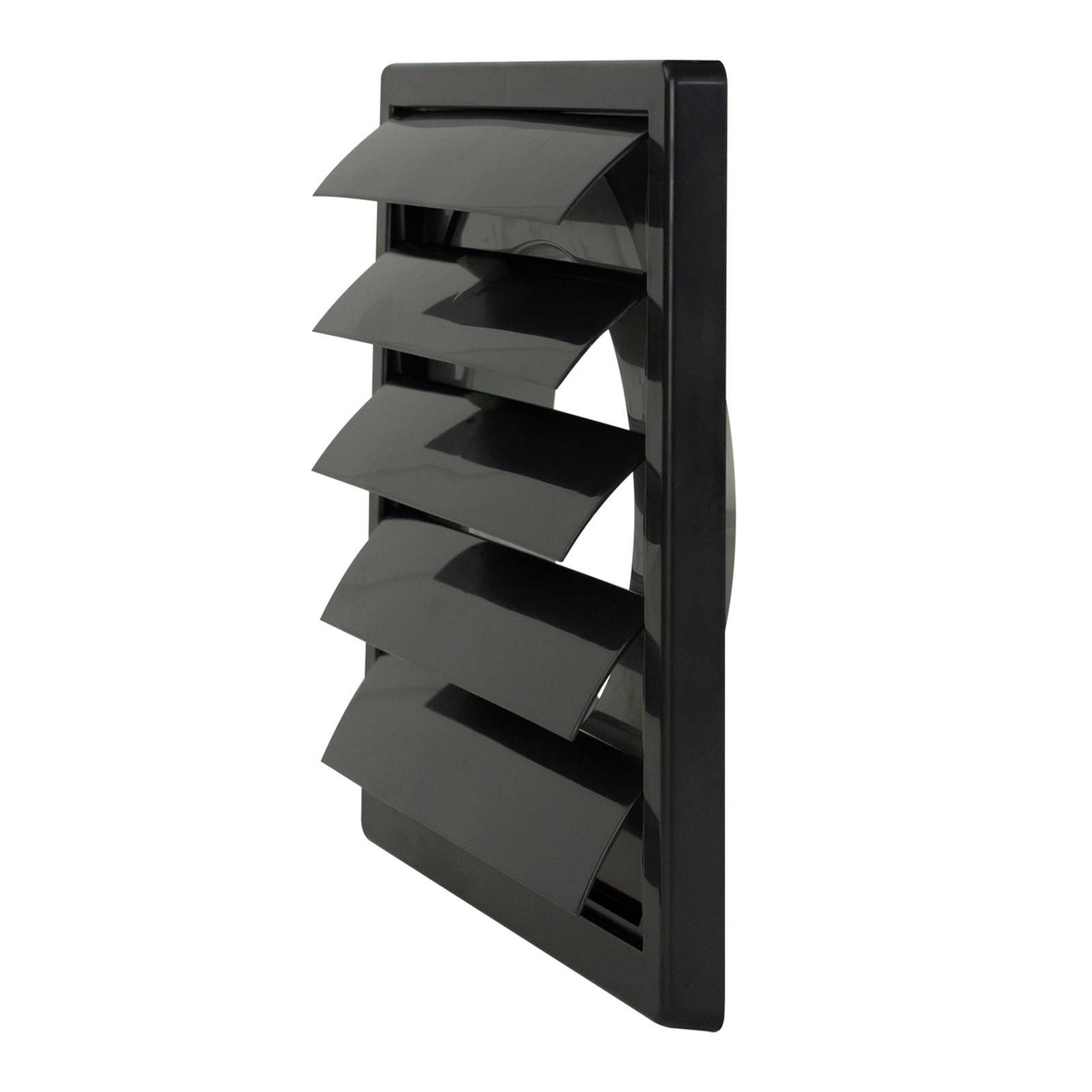 Lüftungsgitter Lamellengitter Wetterschutz Kunststoff Abluft 170 x 170 mm eckig Ø 125 mm anthrazit/graphit