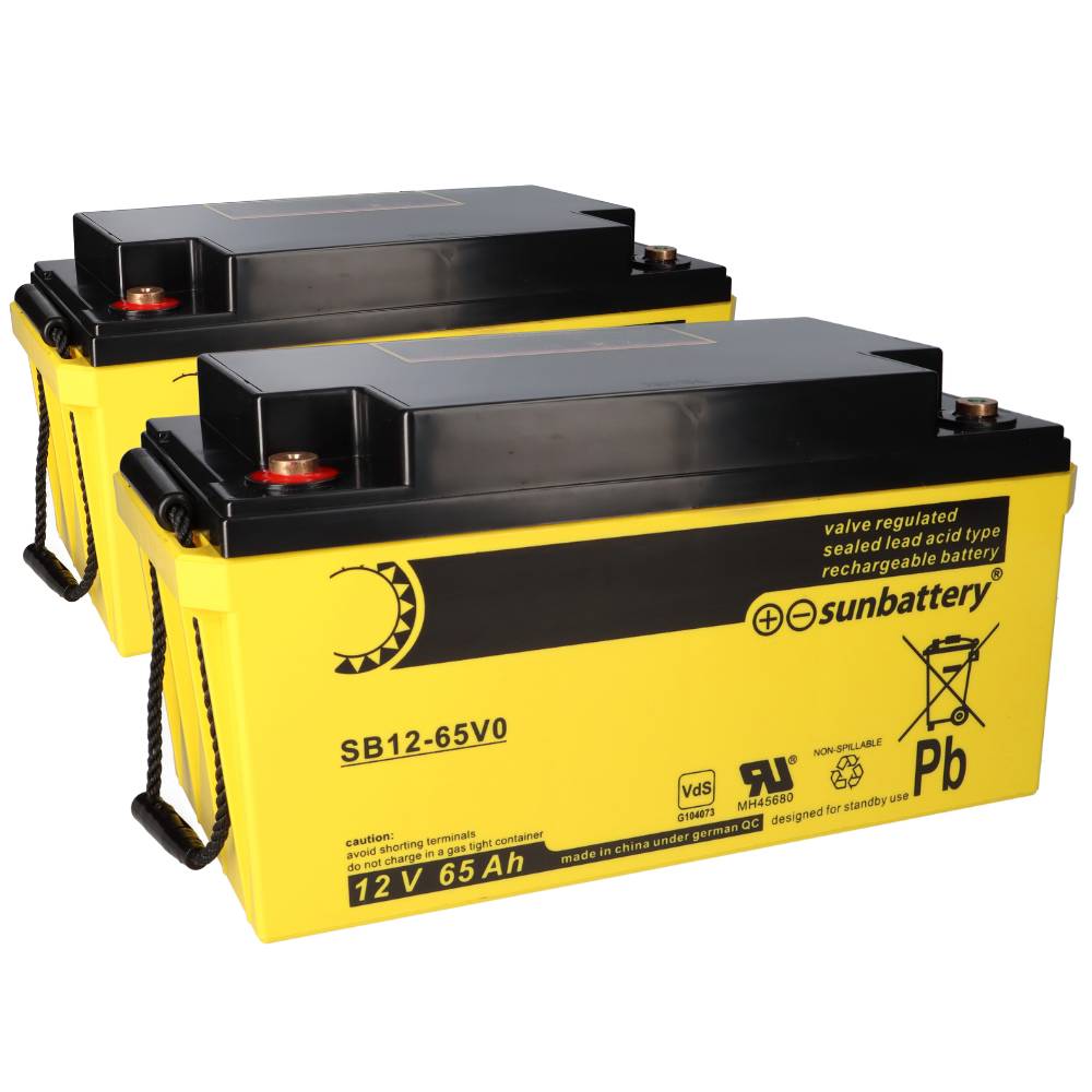 Akku passend für ESSER 581732 2x 12V 65 Ah