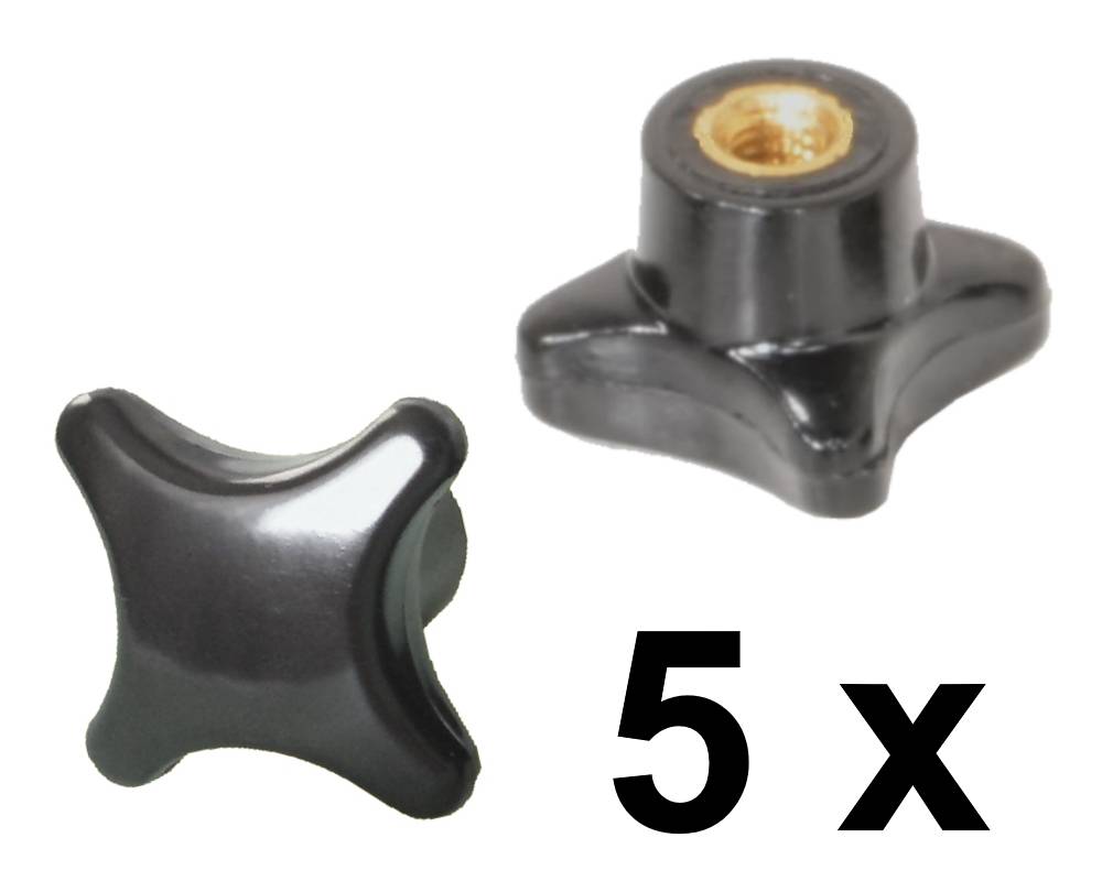 5 Stück Kreuzgriffmutter M4 DIN 6335 Kreuzmutter Messinggewinde