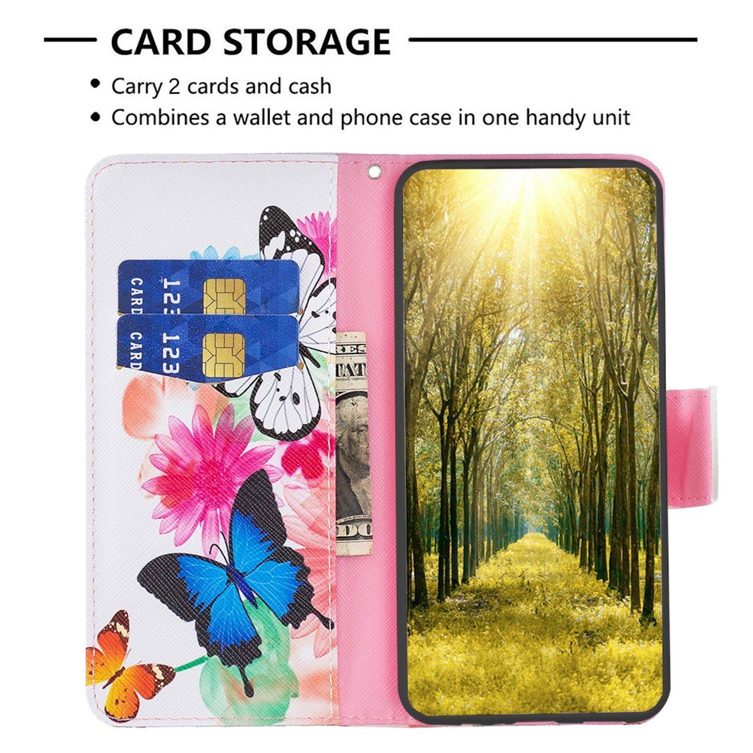 Für Honor 200 Kunst-Leder Schutz Tasche Hülle Book Wallet Etuis Motiv