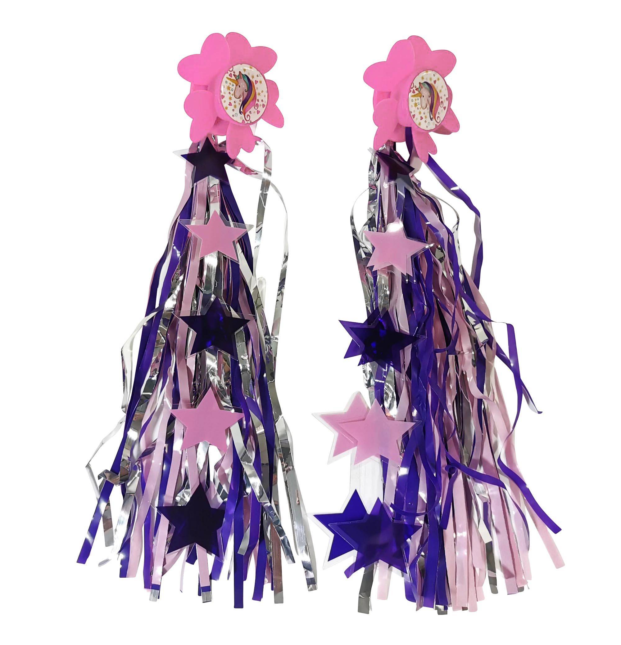 Kinder Fahrrad 1 Paar Lenkerfransen Lenker Streamer Bändchen Quasten Püschel Glitzer Red Loon Windspiel