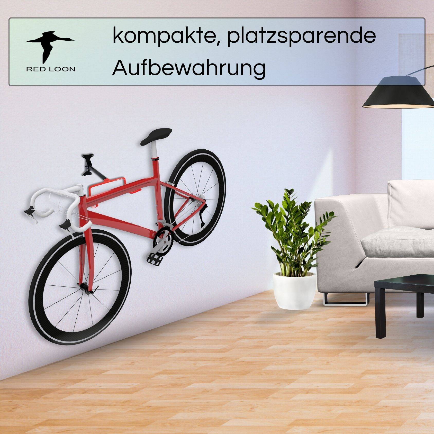 Red Loon Fahrrad Wandhalterung - klappbare Fahrradhalter - 25kg Tragfähigkeit - Fahrrad Aufhängung Wand - Fahrradhalterung Wand für Garage Keller