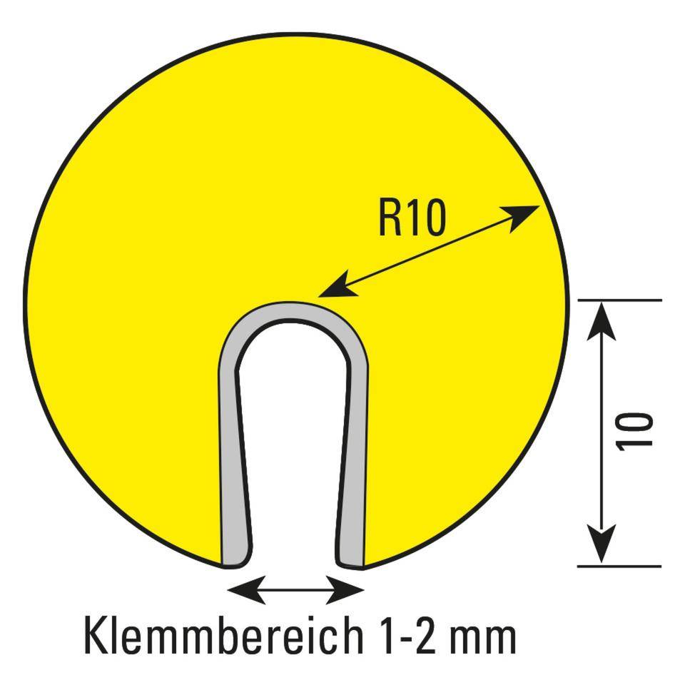 Knuffi® Kantenschutzprofil Typ O, gelb/schwarz, Polyurethanschaum, 5m
