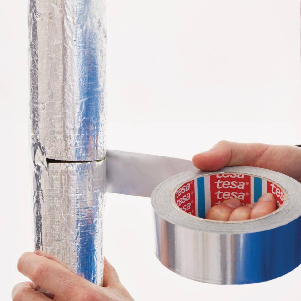 tesa® Aluminium Klebeband 60650, Aluminiumfolie mit Acrylatkleber, 50mm, 6 Rollen/VE