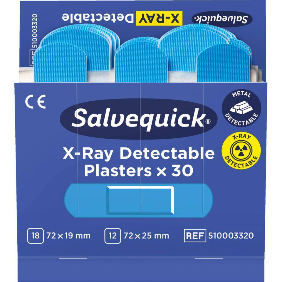 Nachfüll-Pflastersatz f.Salvequick® Pflasterspender, x-Ray detectable, blau, 180/VE