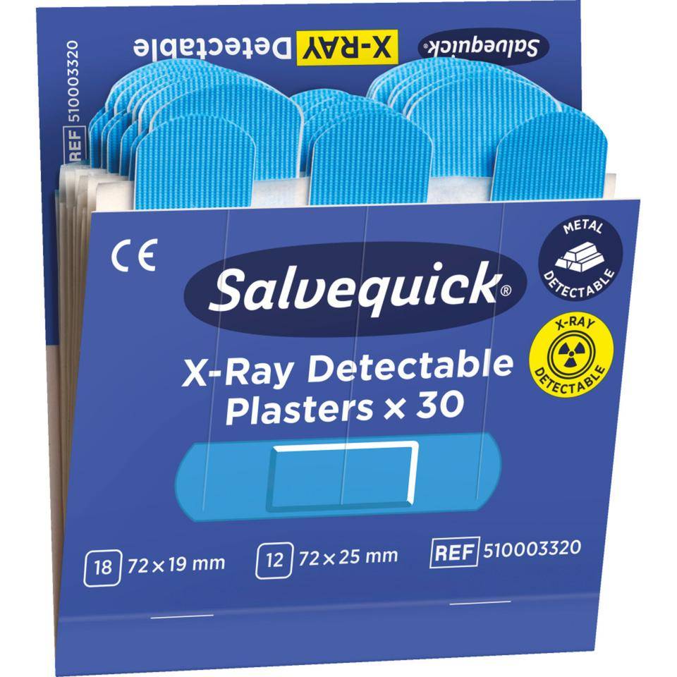 Nachfüll-Pflastersatz f.Salvequick® Pflasterspender, x-Ray detectable, blau, 180/VE