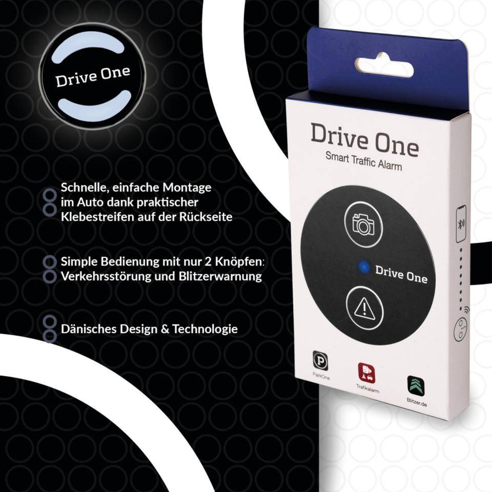 Needit Drive One Gefahren- und Radarwarner, warnt in Echtzeit, schwarz, 134x70x15mm