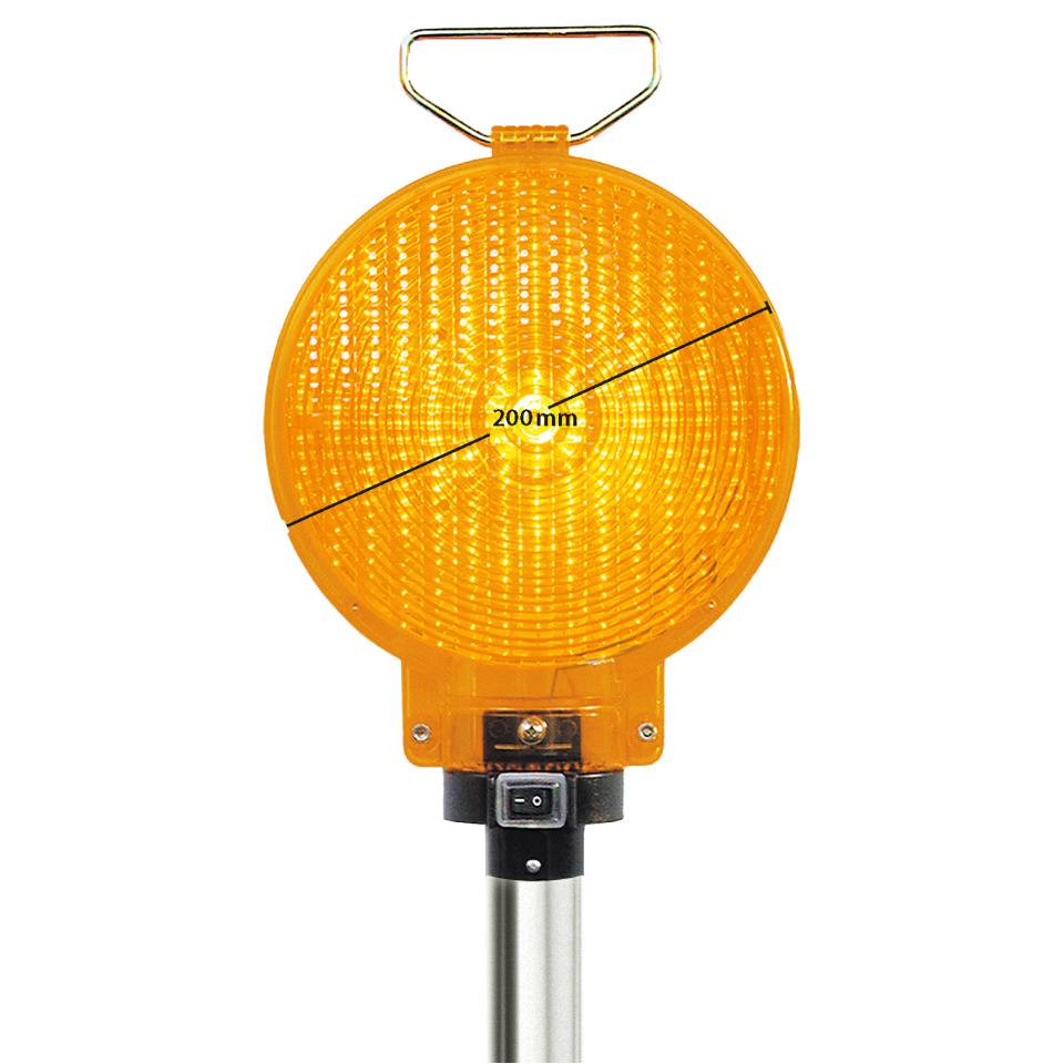 Stab-Leuchte LED Typ 62/S, ohne Leitkegel, zweiseitig gelb, Ø 200mm