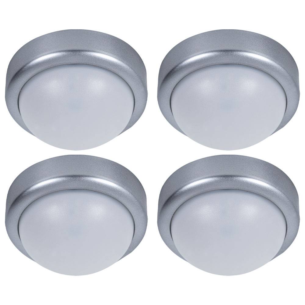 Deckenleuchte Flurlampe Küchenleuchte LED Deckenlampe silber weiß, 3,12W 380lm 4000K, DxH 12x6 cm, 4er Set