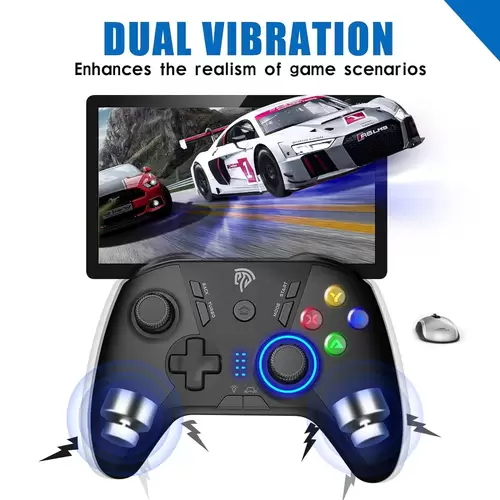 2.4G Wireless Controller Gamepad, einstellbare LED und Vibrationsfunktion, Turbo, Vier programmierbare Tasten 2.4G Wireless Controller Gamepad, einstellbare LED und Vibrationsfunktion, Turbo, Vier programmierbare Tasten