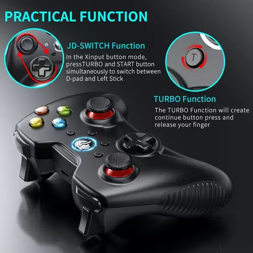 PC Controller, 2,4G wireless Gamepad mit Dual Vibration, Gaming Controller für PS3/ PC (Windows) / Android Handy/Tablets PC Controller, 2,4G wireless Gamepad mit Dual Vibration, Gaming Controller für PS3/ PC (Windows) / Android Handy/Tablets