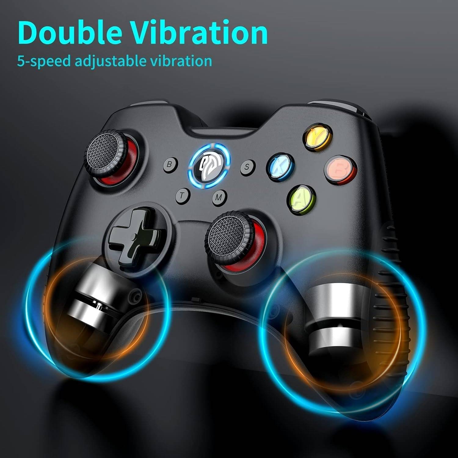 PC Controller, 2,4G wireless Gamepad mit Dual Vibration, Gaming Controller für PS3/ PC (Windows) / Android Handy/Tablets