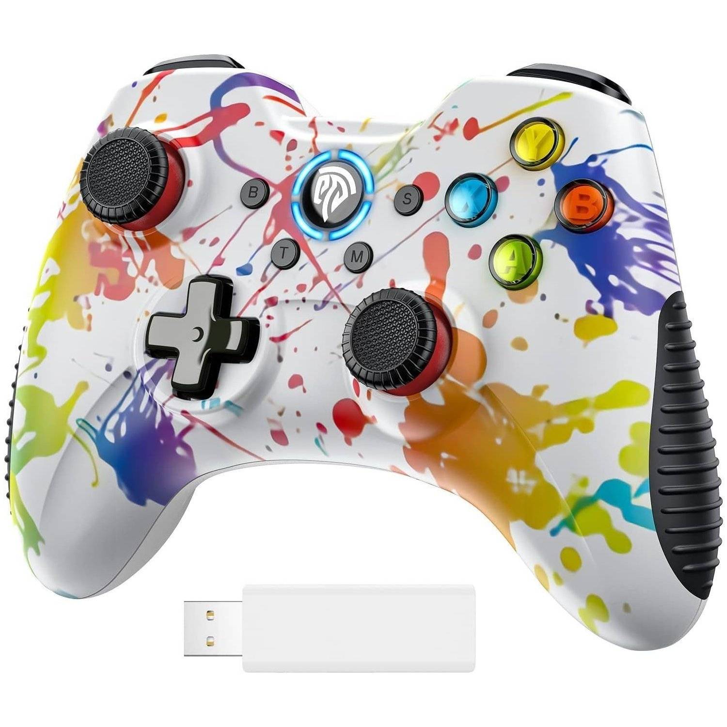 Game Controller, Wireless Gamepad mit Dual Vibration PC Gaming Controller für PS3, Windows 10/8/7, PC, Laptop, Android