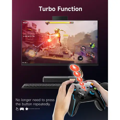 EasySMX 9013 Pro Bluetooth- und Wireless-Controller mit Hall-Trigger Blau EasySMX 9013 Pro Bluetooth- und Wireless-Controller mit Hall-Trigger Blau