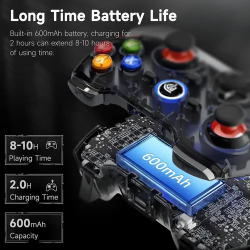 EasySMX 9013 Pro Bluetooth- und Wireless-Controller mit Hall-Trigger Rot EasySMX 9013 Pro Bluetooth- und Wireless-Controller mit Hall-Trigger Rot
