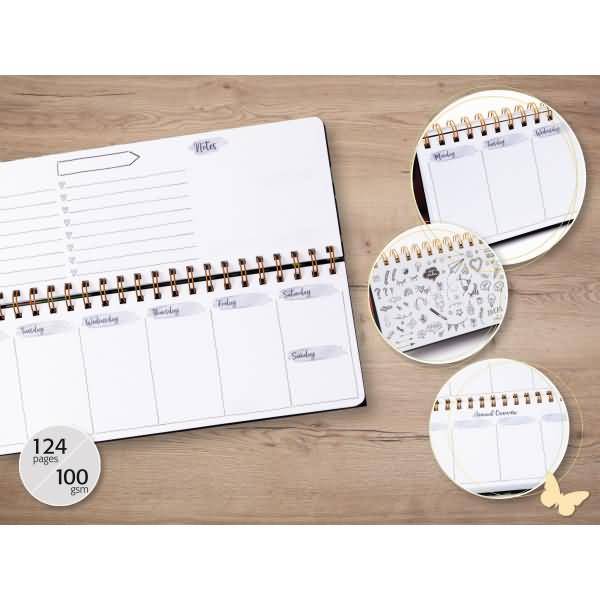 Wochenplaner Jolie (EN) undatiert Glittery Joy 1/2A4quer 124 Seiten100g