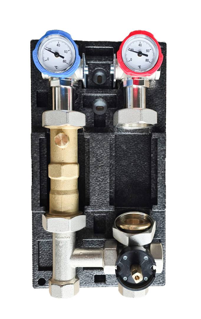 Mini Pumpengruppe gemischt DN25 (1") mit Wilo Para RS25/6-130SC