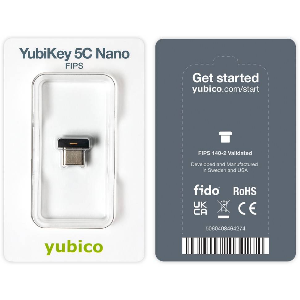 Yubico YubiKey 5C Nano FIPS Eingabe / Ausgabe USB-Stick