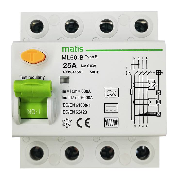 Matis FI Schutzschalter Typ B allstromsensitiv 30mA/25A 4-Pol Intertek