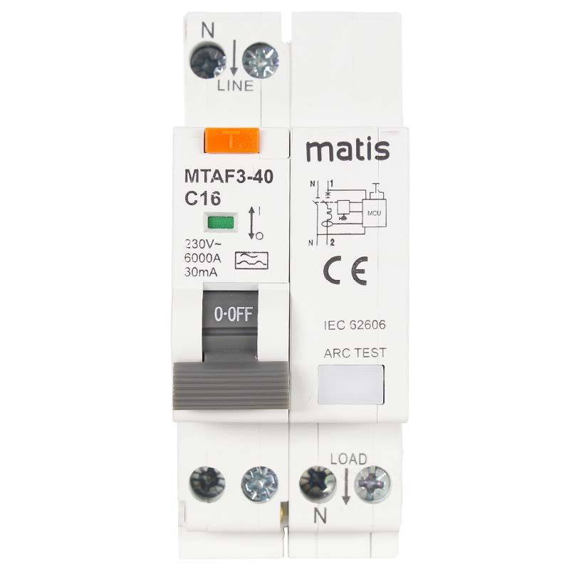 Matis Matis AFDD Brandschutzschalter 63A-30mA mit FI/LS – MTA 2F-63 Serie