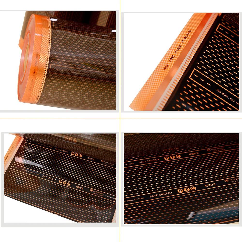 Heizfolie Infrarot-Elektroheizung für Fußböden 220W/m2 3,5m = 2,8m² ohne Raumthermostat