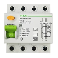Matis FI Schutzschalter Typ B allstromsensitiv 300mA/100A 4-Pol Intertek Matis FI Schutzschalter Typ B allstromsensitiv 300mA/100A 4-Pol Intertek
