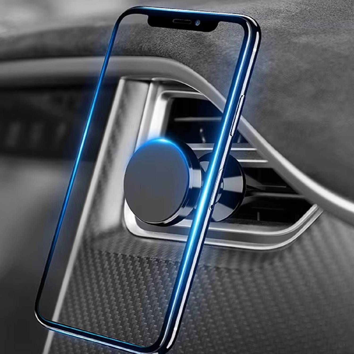 Auto Magnetische Handyhalterung KFZ Lüftungsgitter Halterung Silber iPhone, Samsung, Huawei, Xiaomi, Oneplus, Sony Xperia, Oppo