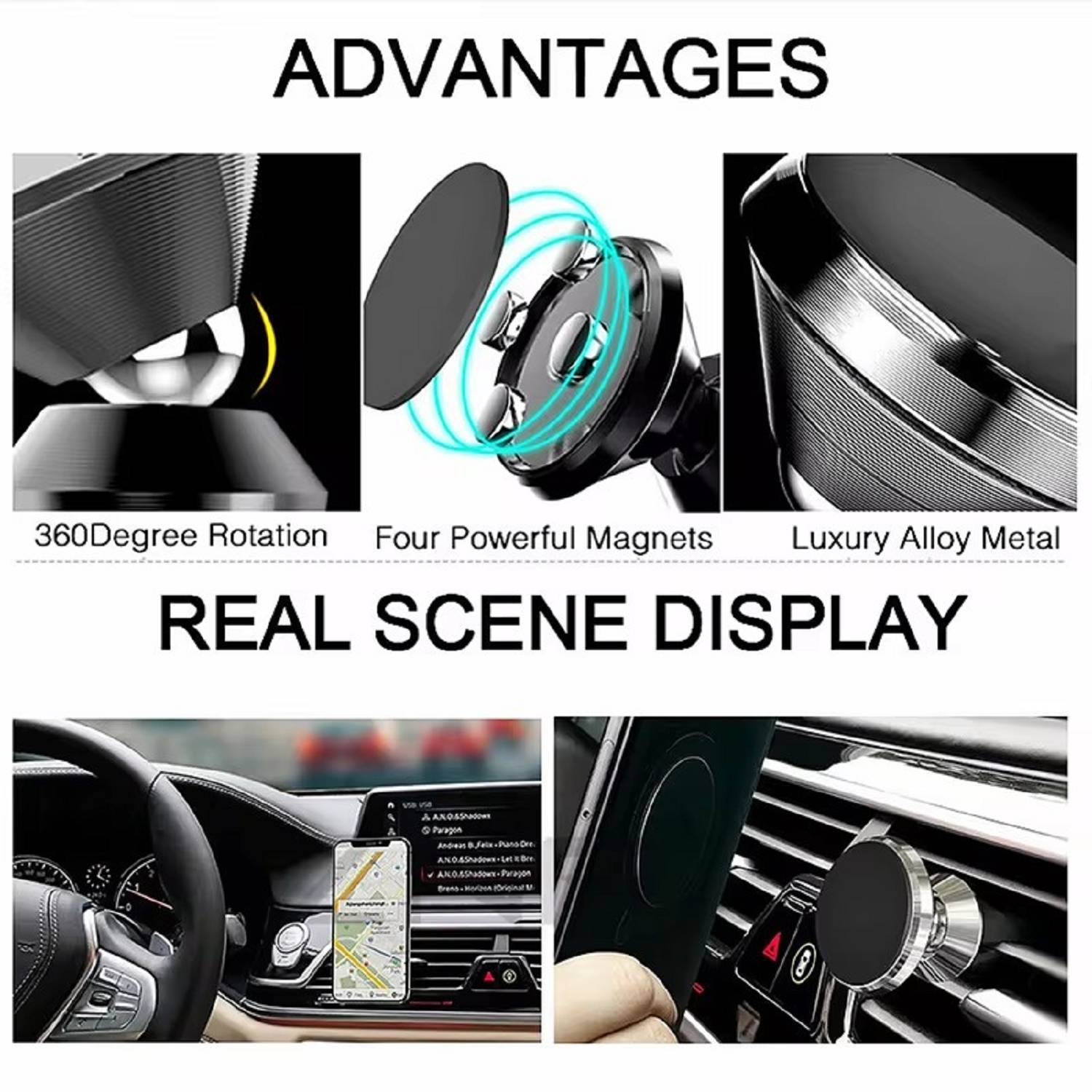 Auto Magnetische Handyhalterung KFZ Lüftungsgitter Halterung Gold iPhone, Samsung, Huawei, Xiaomi, Oneplus, Sony Xperia, Oppo