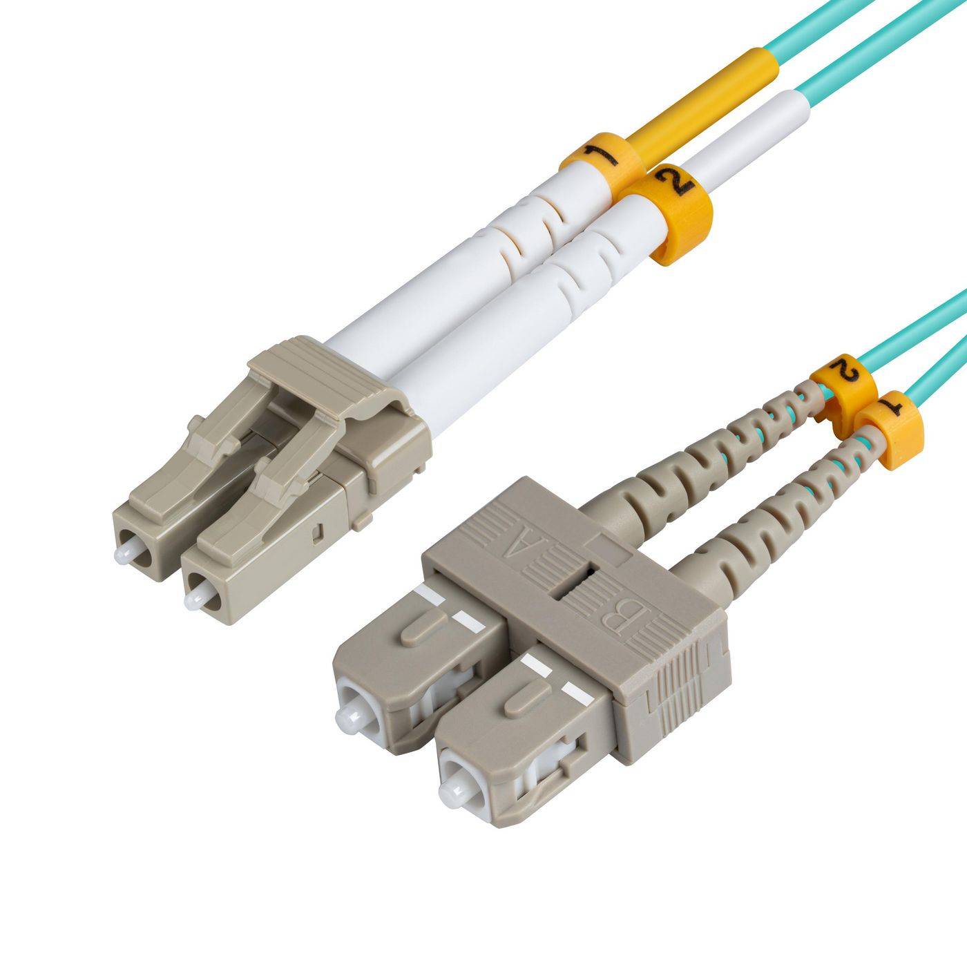 LC/UPC-SC/UPC 2m OM3 MM Duplex LSZH OD: 2mm 0.3dB