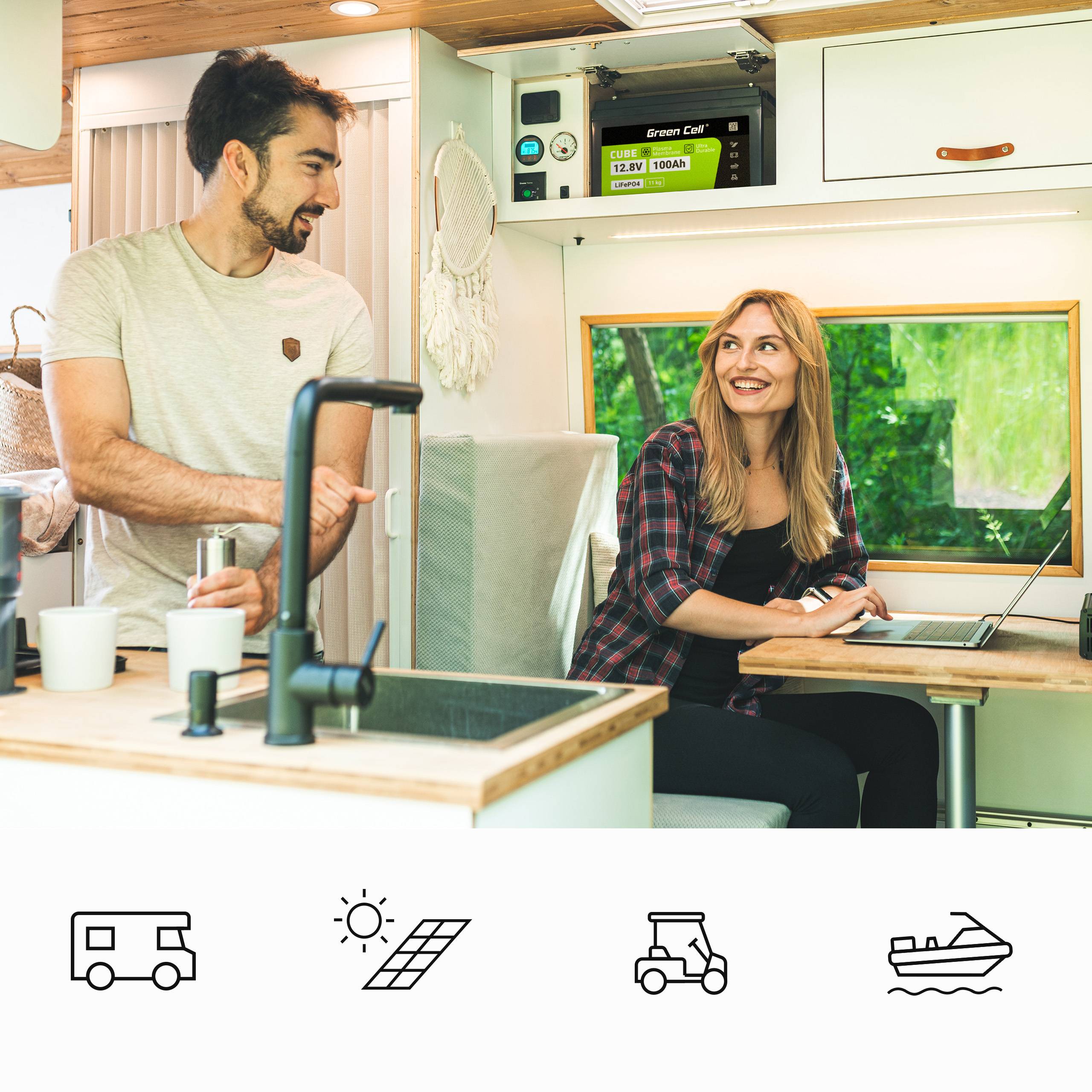 LiFePO4-Akku - 200Ah - 12,8V - 2560Wh L