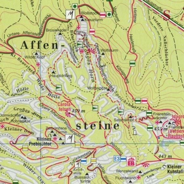 Hintere Sächsische Schweiz Blatt 1 - Schrammsteine, Affensteine, Zschirnsteine