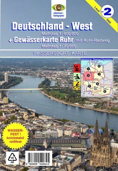 Wassersport-Wanderkarte 02. Deutschland West