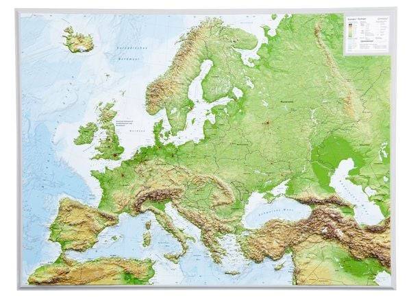 Reliefkarte Europa Gross 1 : 8 000 000