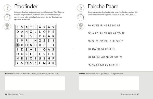 RätselAuszeit - Fokus. Über 300 Rätsel für Konzentration, klare Gedanken und Kombinationsgabe