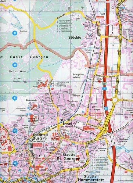 Falk Stadtplan Extra Bayreuth 1:15 000