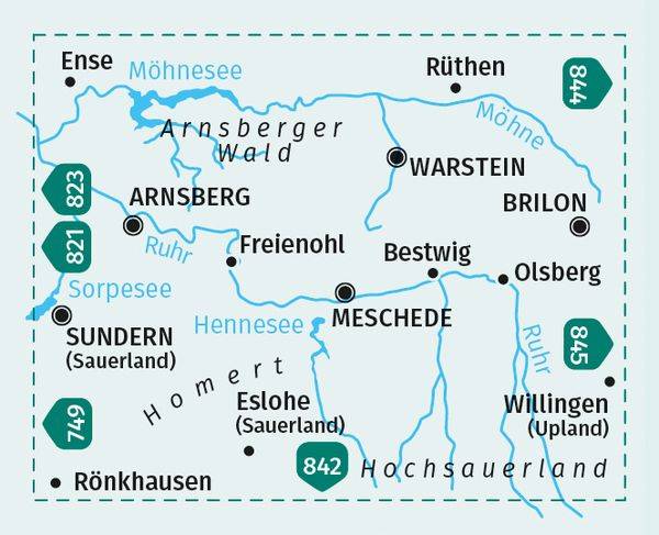 KOMPASS Wanderkarte 841 Sauerland Nord, Hochsauerland, Arnsberger Wald 1:50.000